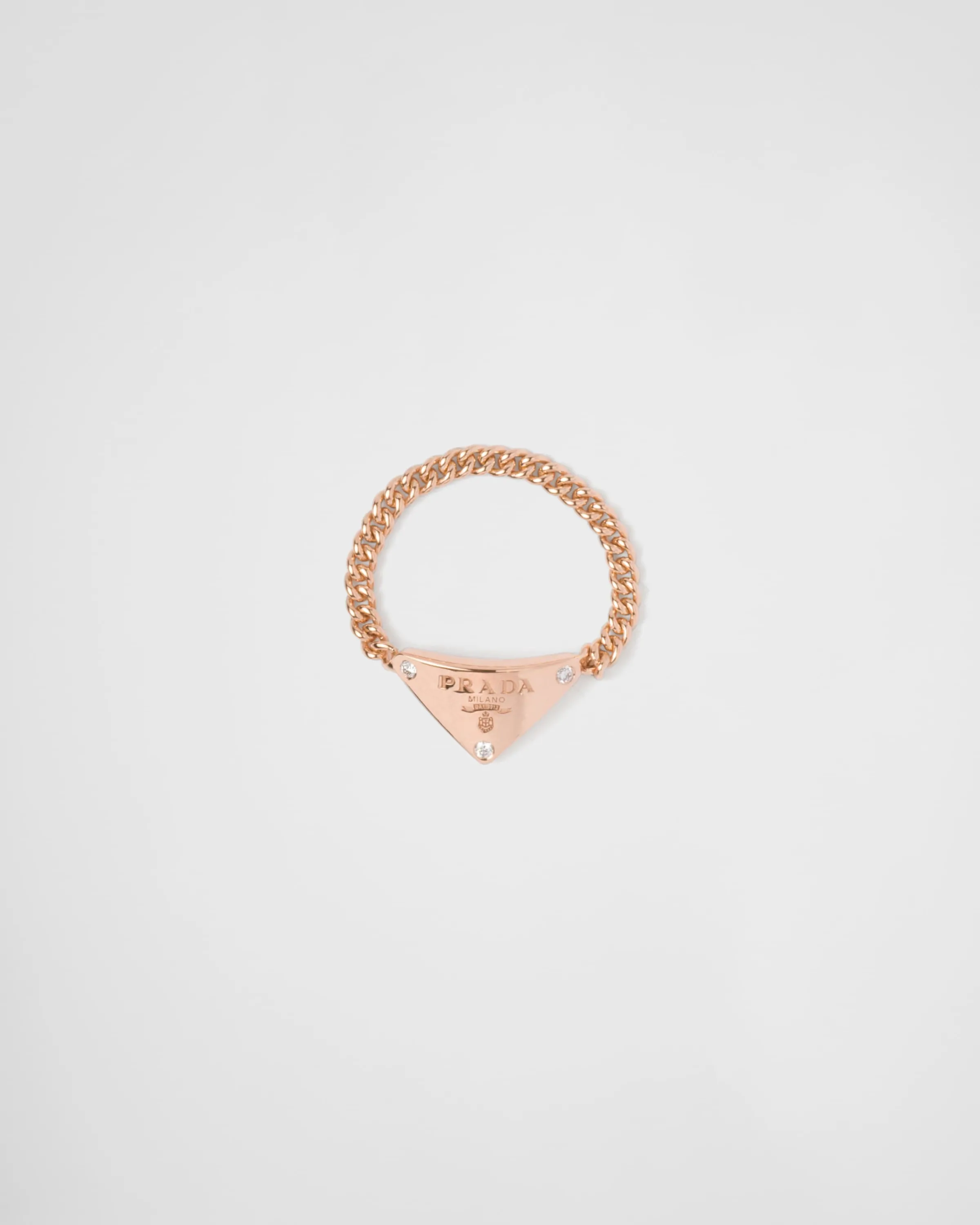 Prada Anello a catena Eternal Gold in oro rosa con diamanti