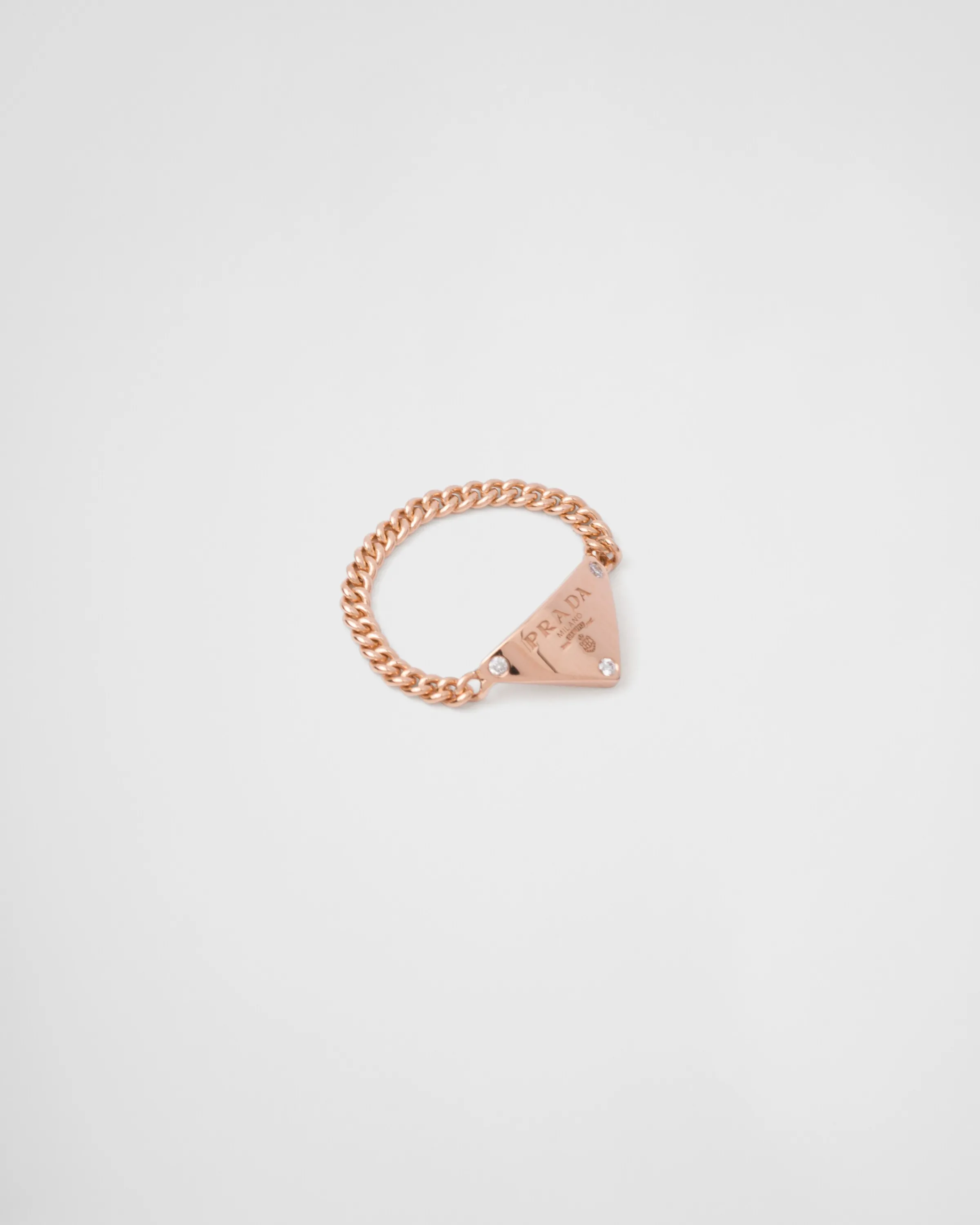 Prada Anello a catena Eternal Gold in oro rosa con diamanti