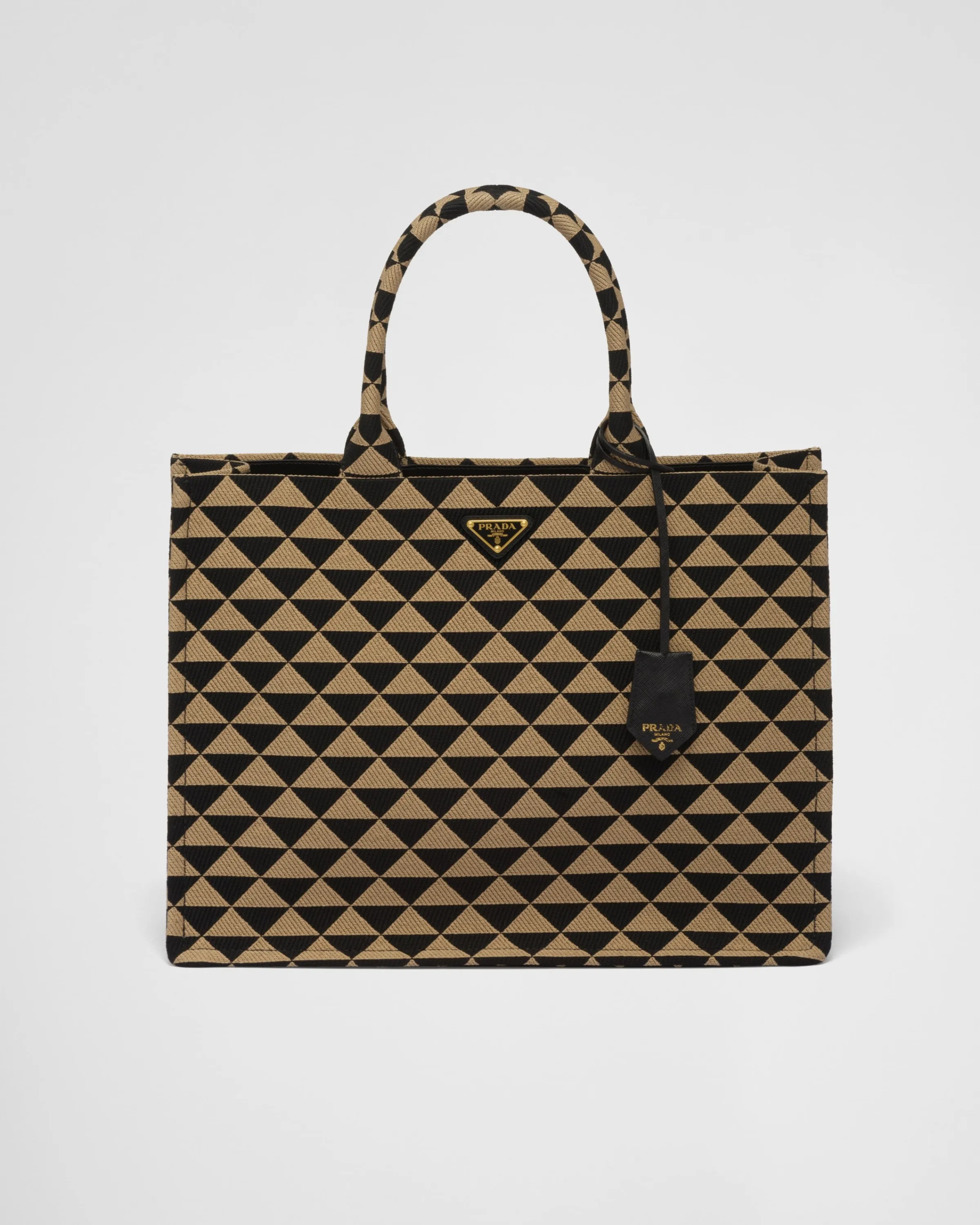 Uomo Prada Borsa shopping Symbole in tessuto ricamato