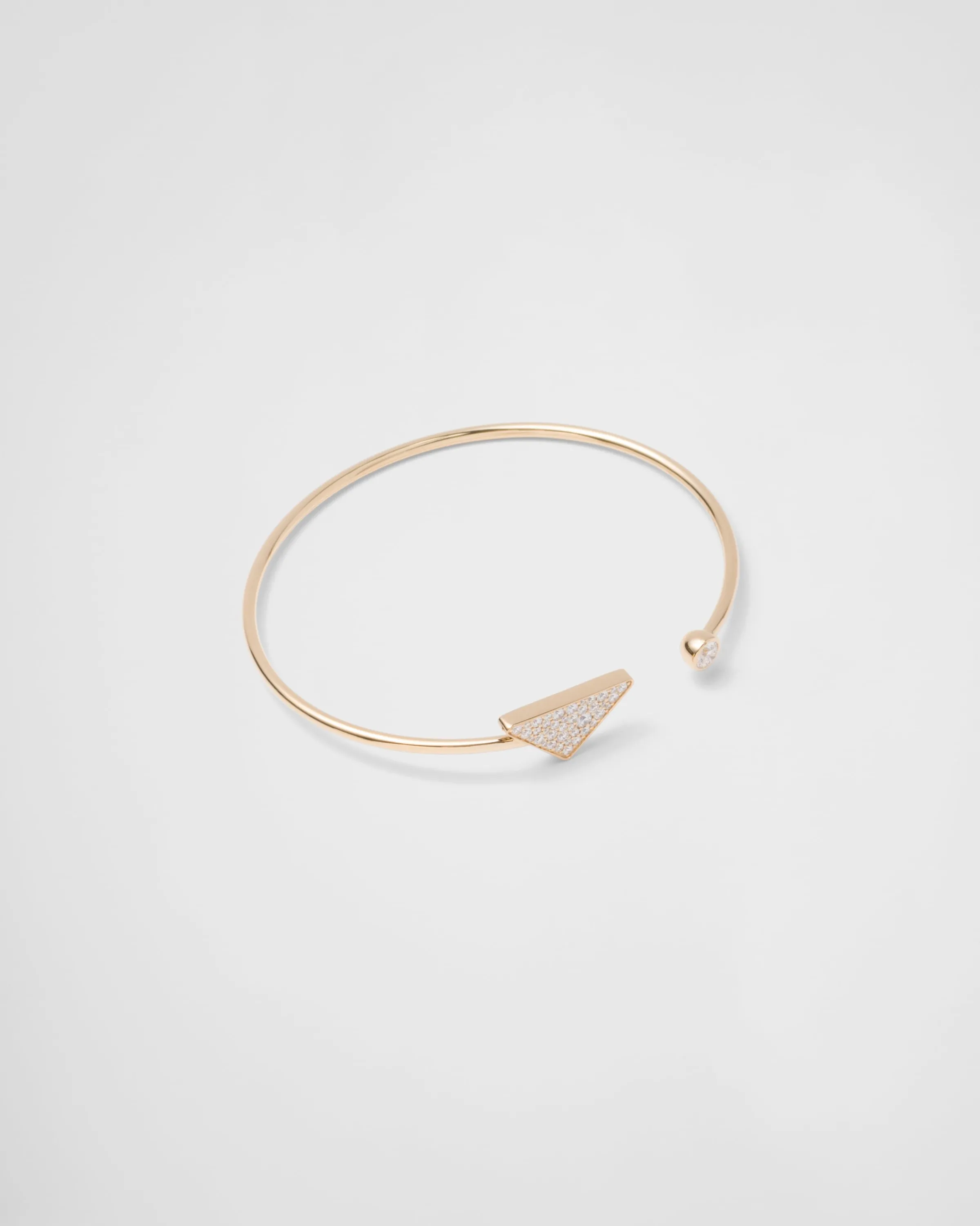 Prada Bracciale rigido Eternal Gold in oro giallo con diamanti