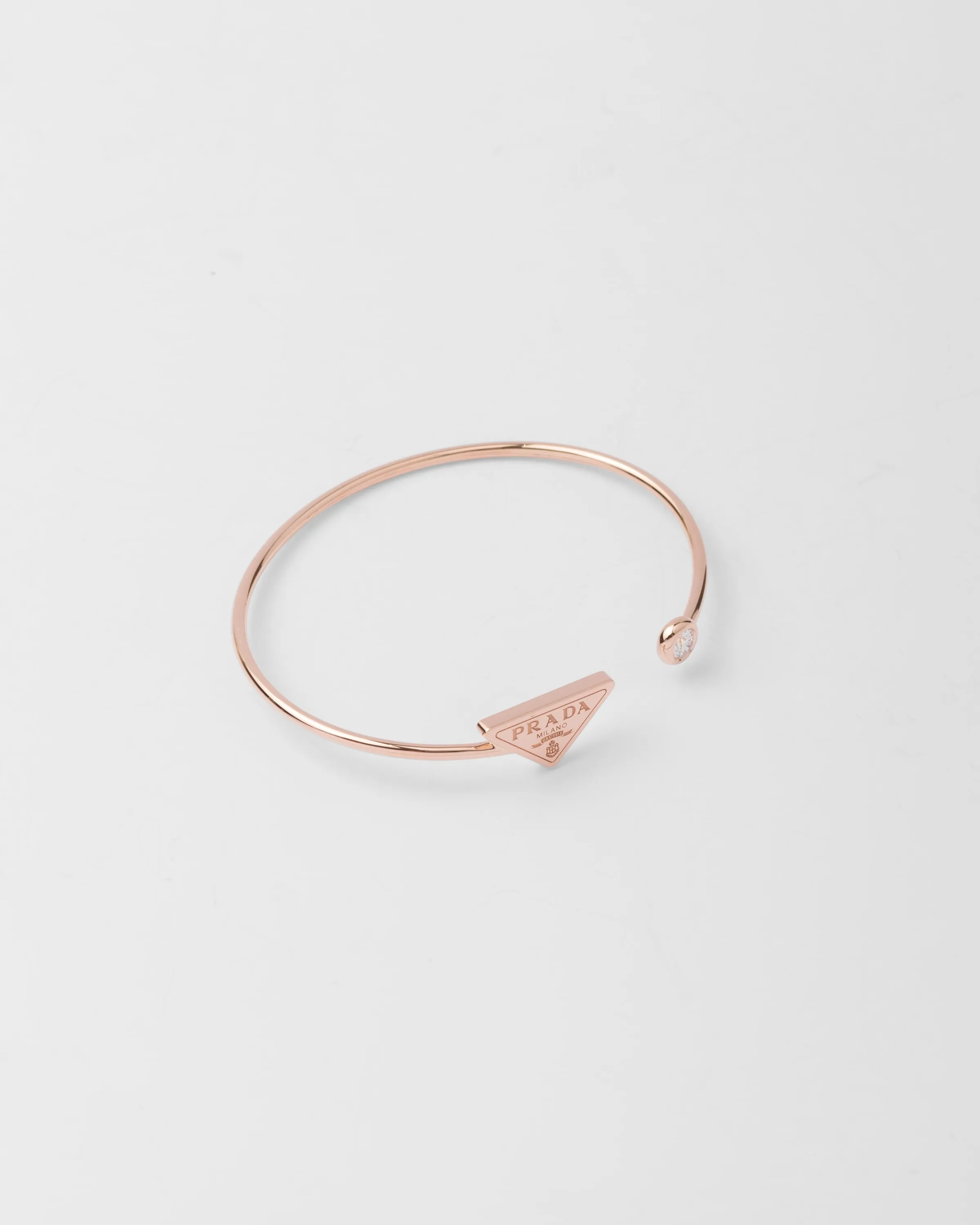 Prada Bracciale rigido Eternal Gold in oro rosa con diamante