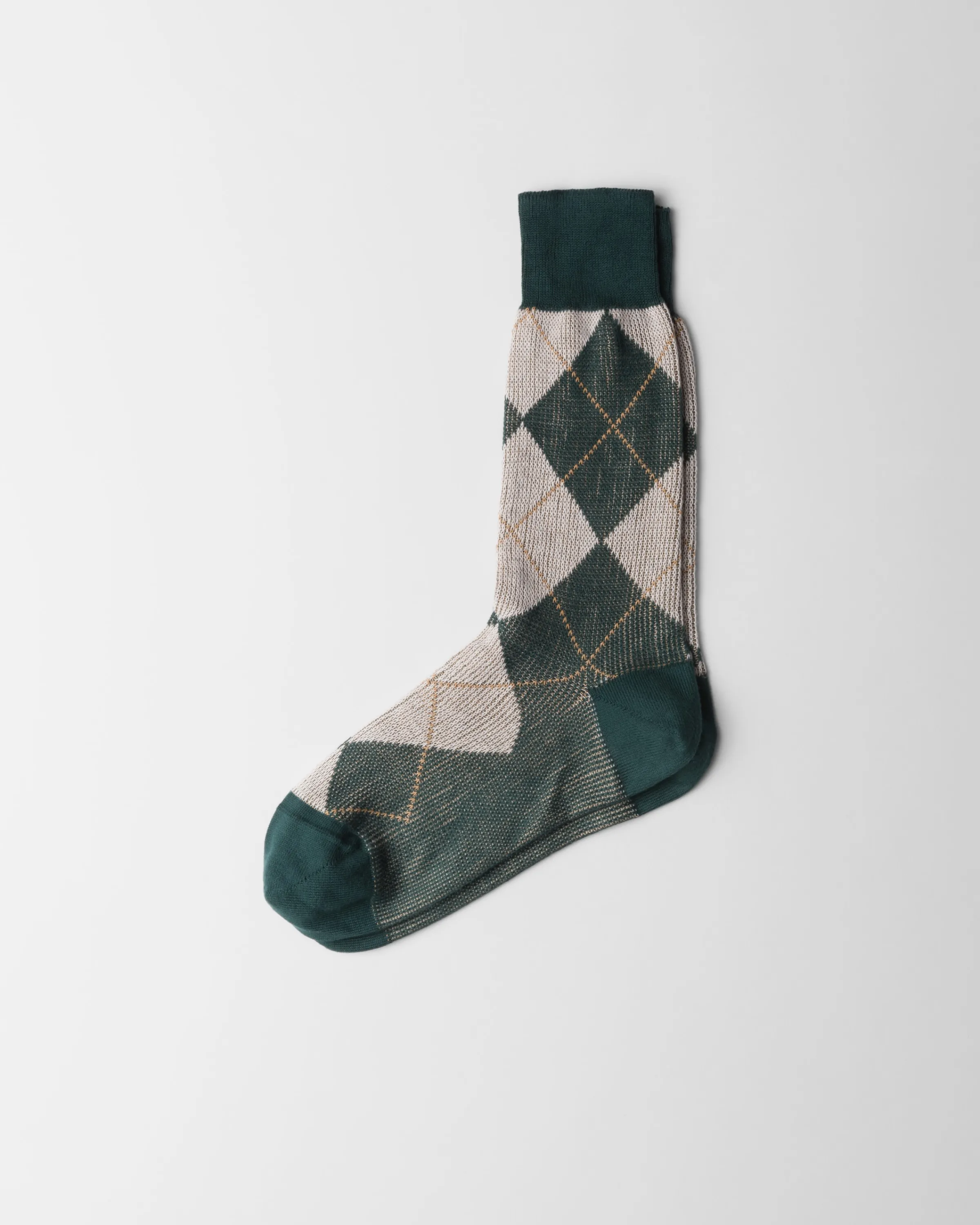 Uomo Prada Calze corte in cotone con motivo Argyle