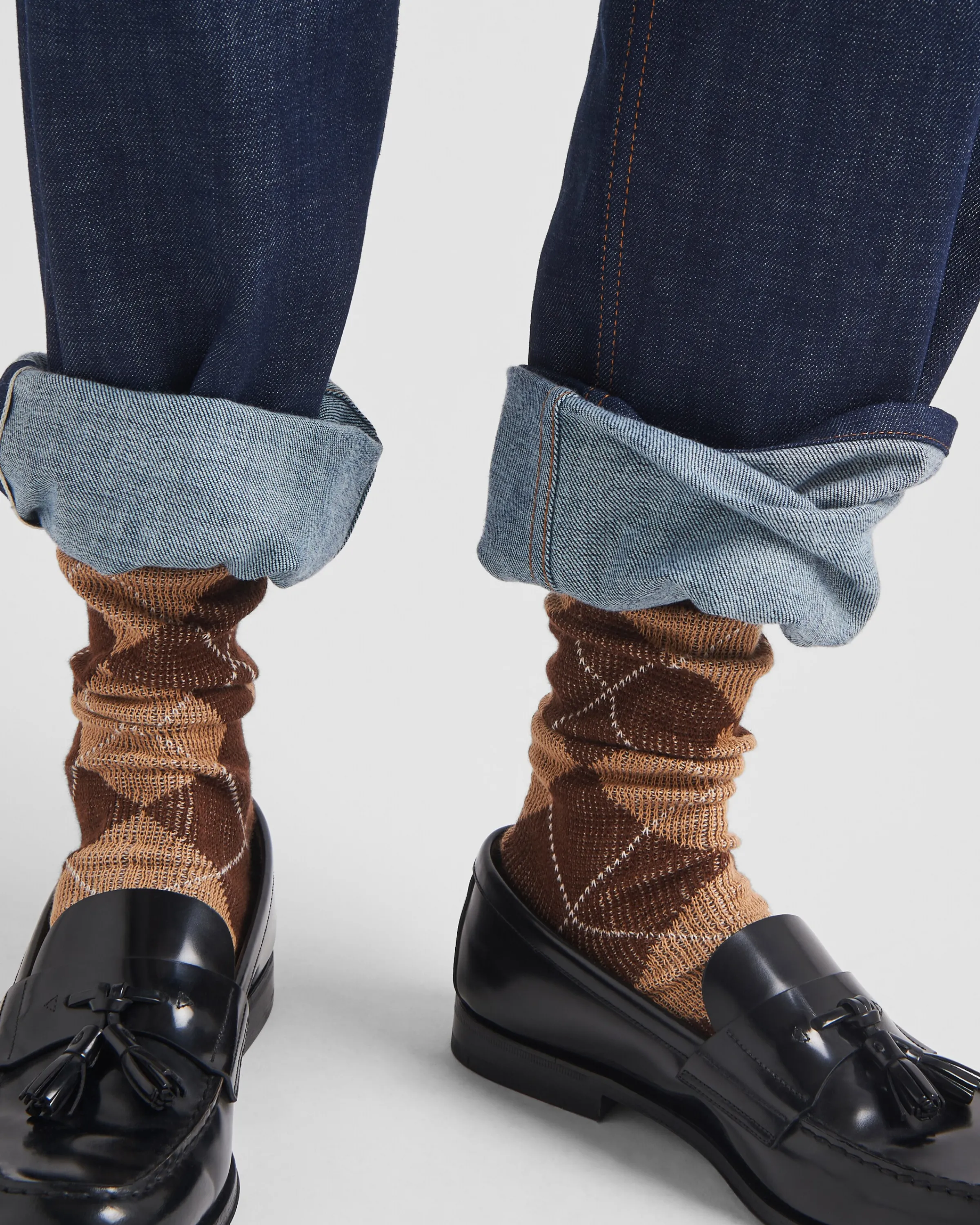 Uomo Prada Calze corte in cotone con motivo Argyle