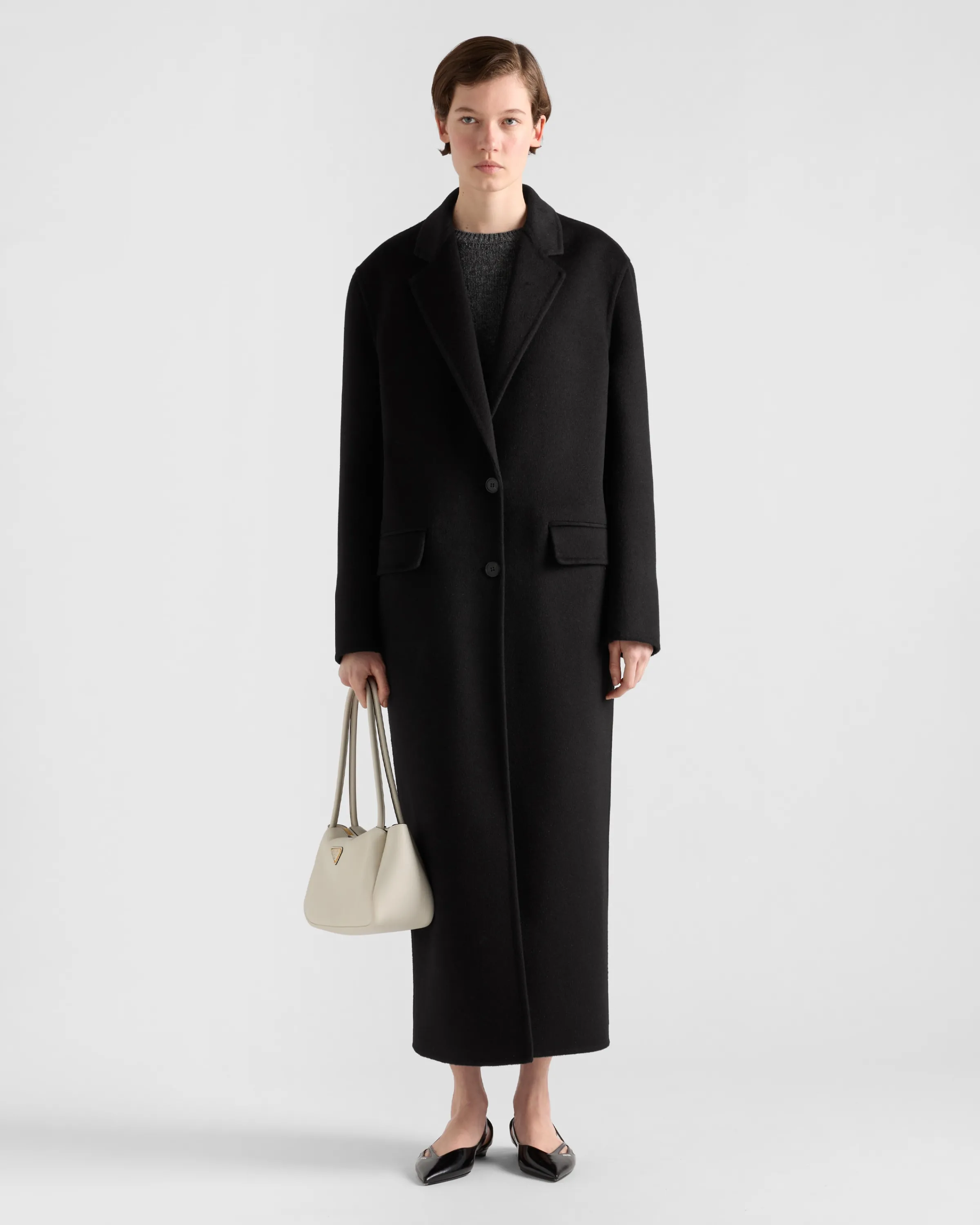 Donna Prada Cappotto monopetto in cashgora