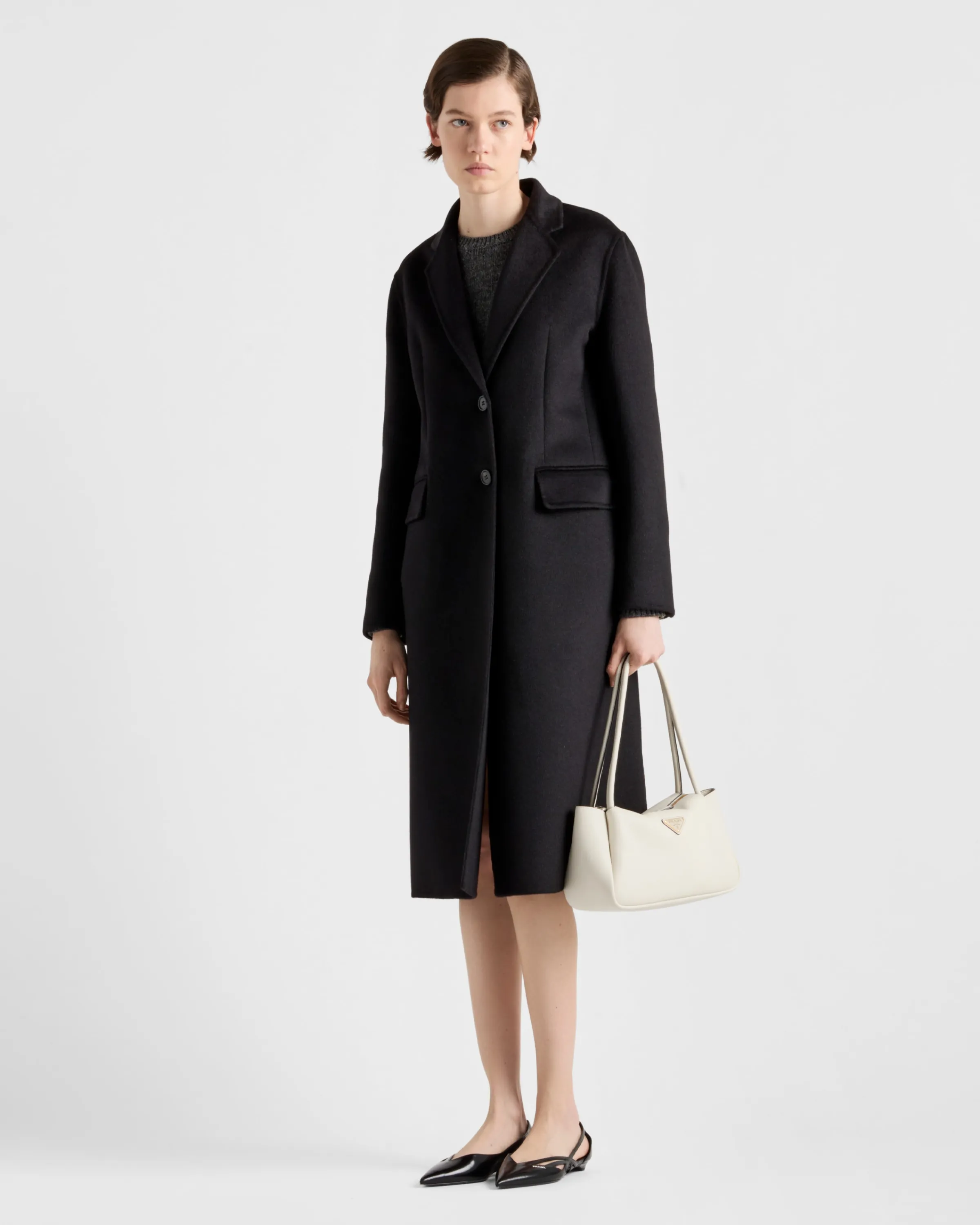 Donna Prada Cappotto monopetto in cashgora