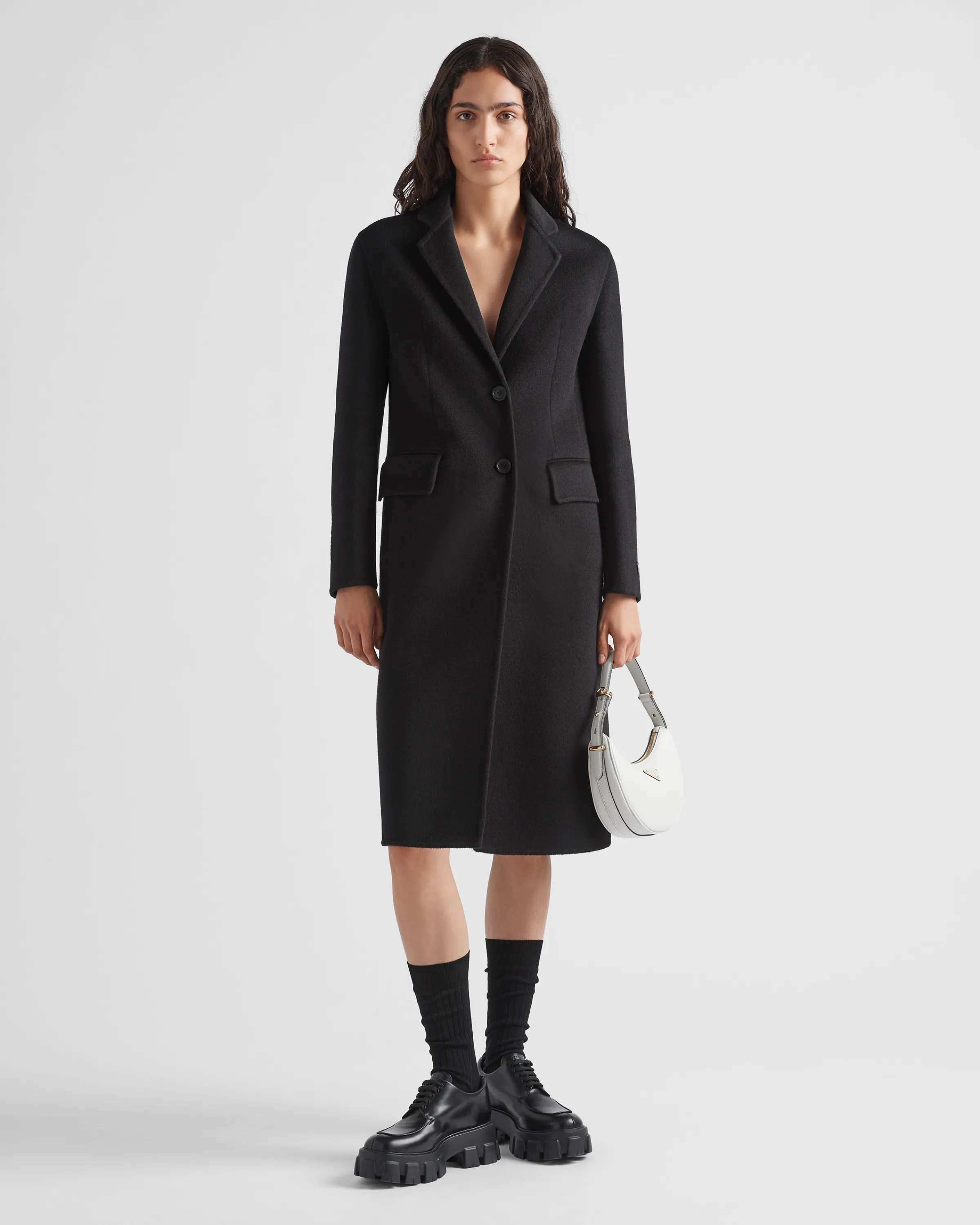 Donna Prada Cappotto monopetto in cashgora