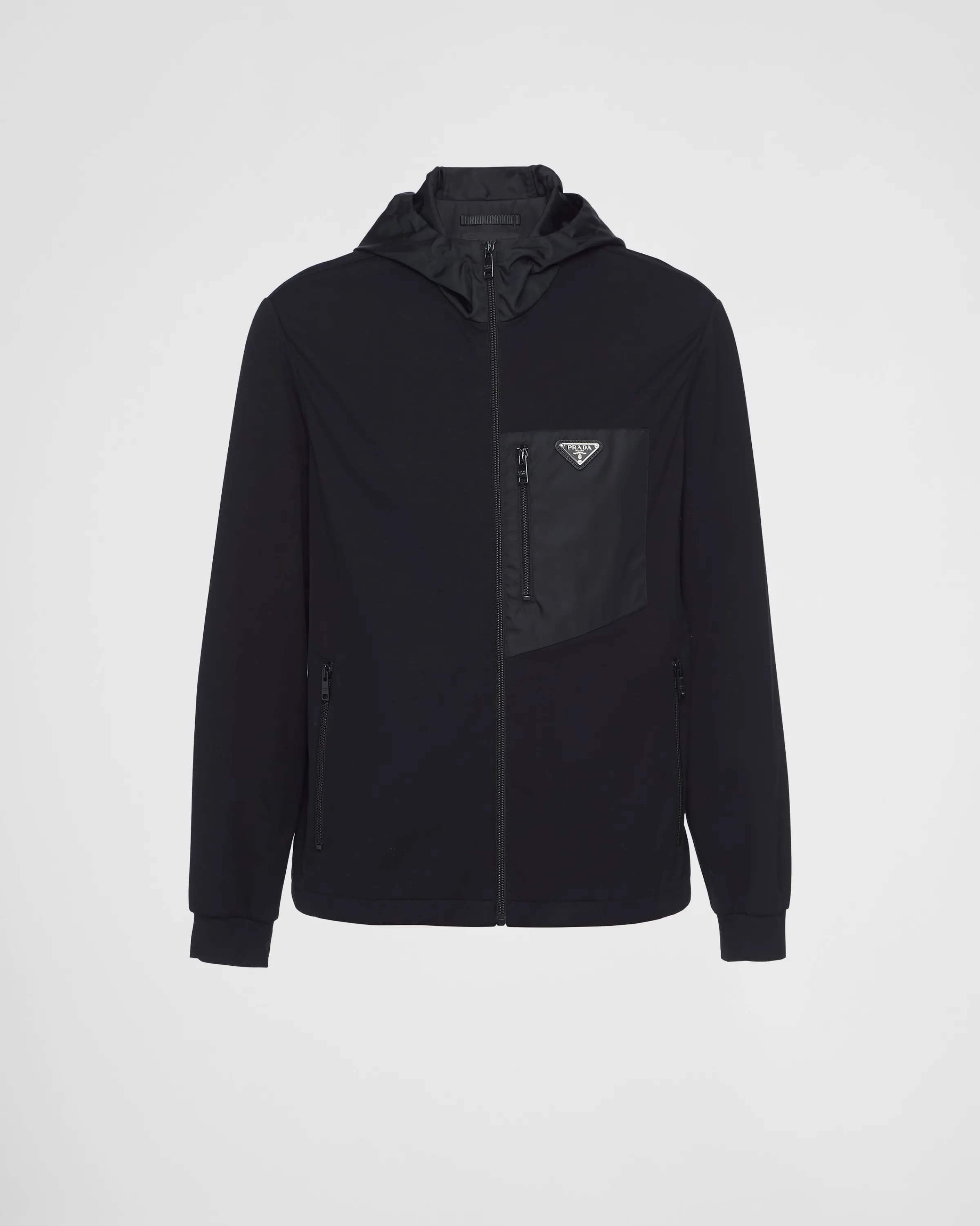 Uomo Prada Cardigan in cotone tecnico e Re-Nylon