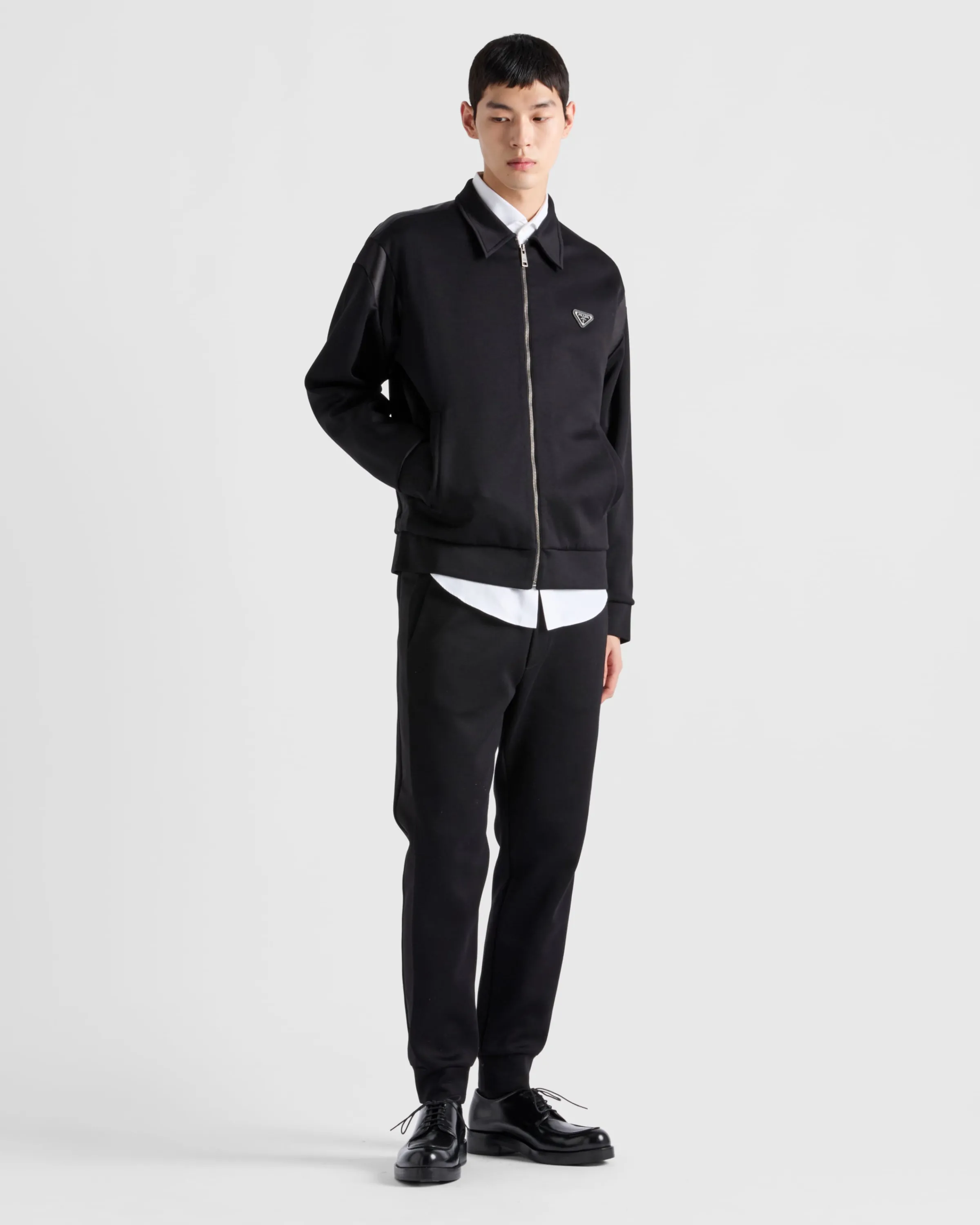 Uomo Prada Cardigan in felpa tecnica con dettagli in duchesse