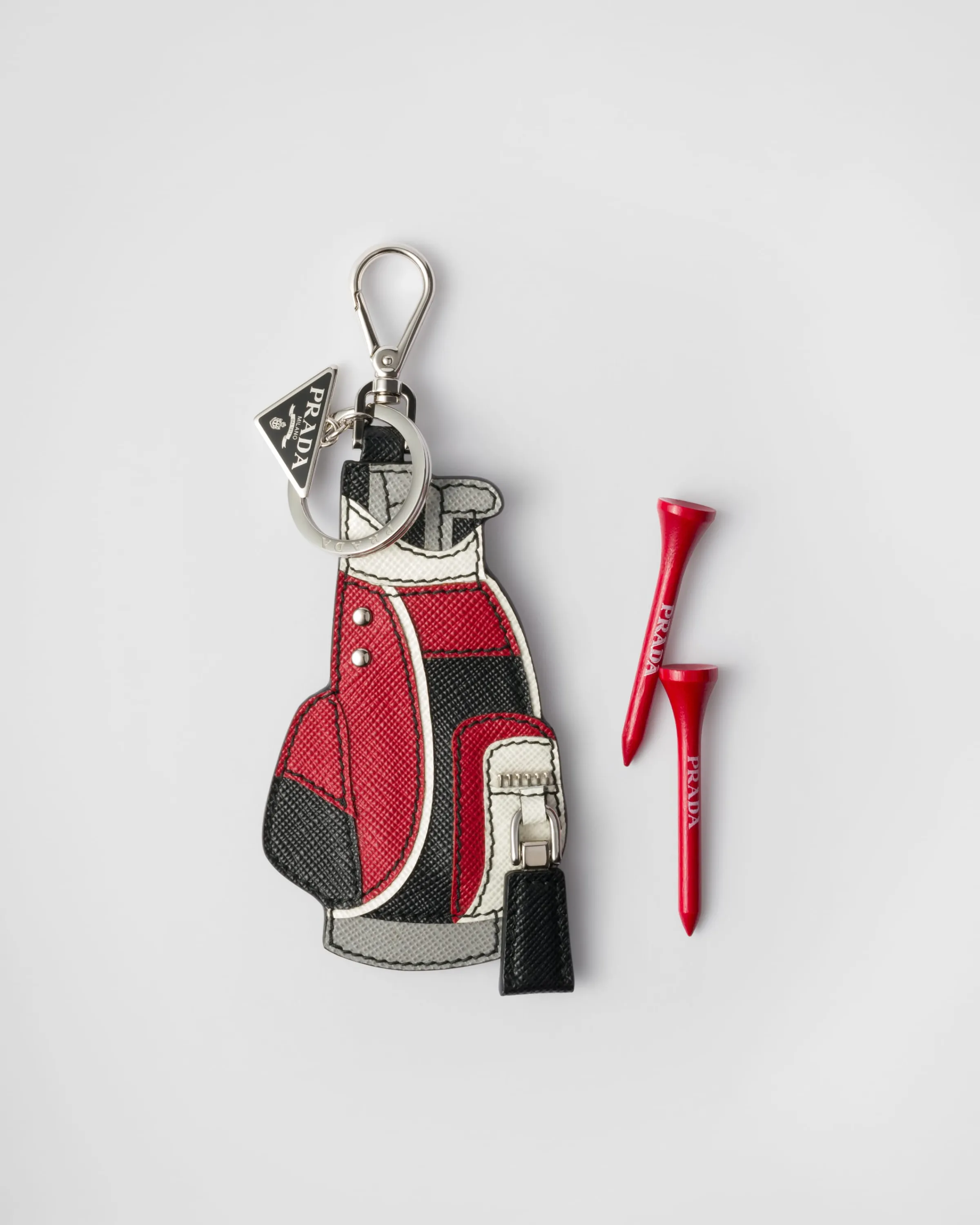 Prada Ciondolo da borsa porta tee da golf in Saffiano