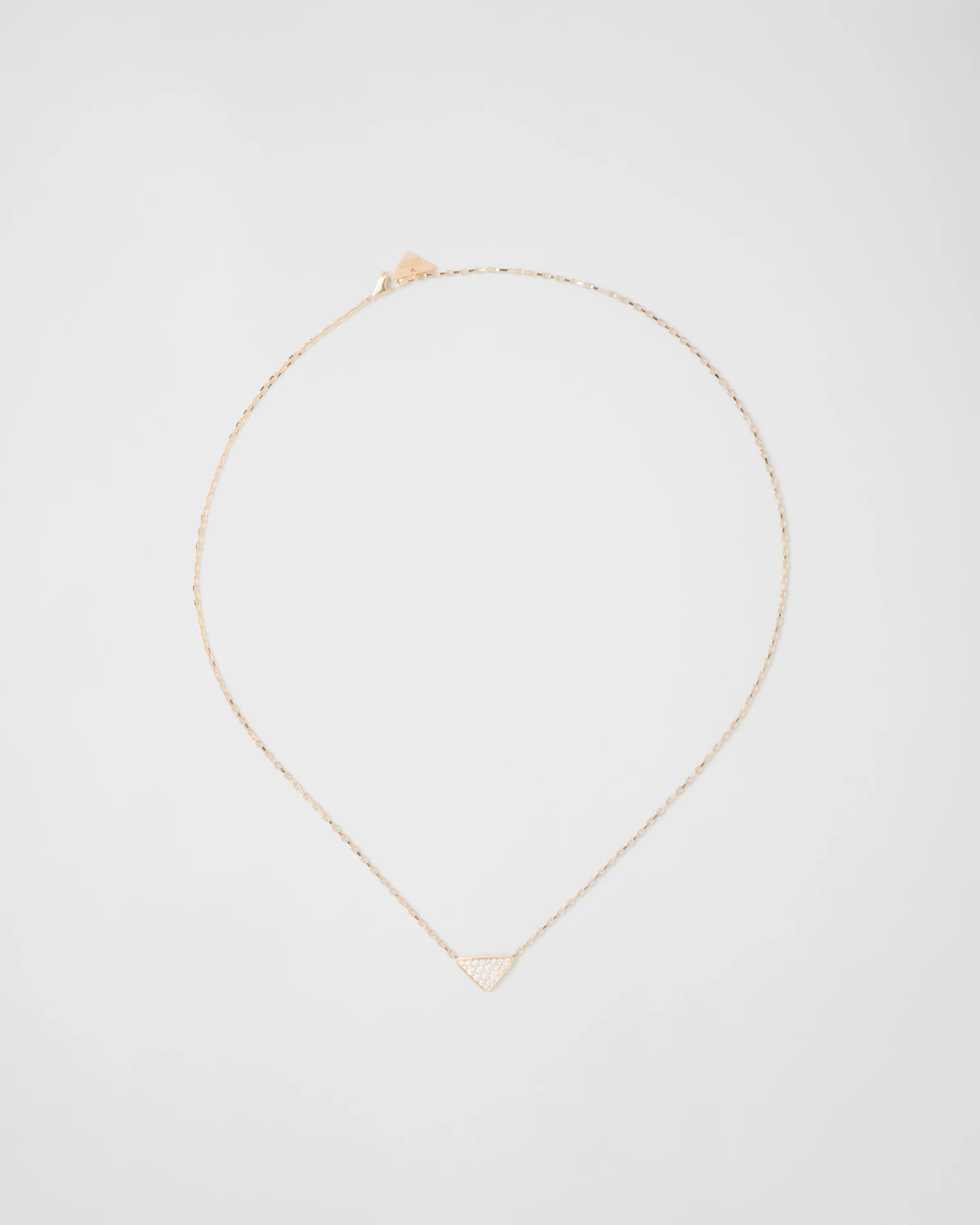 Prada Collana Eternal Gold in oro giallo e diamanti con triangolo pendente nano