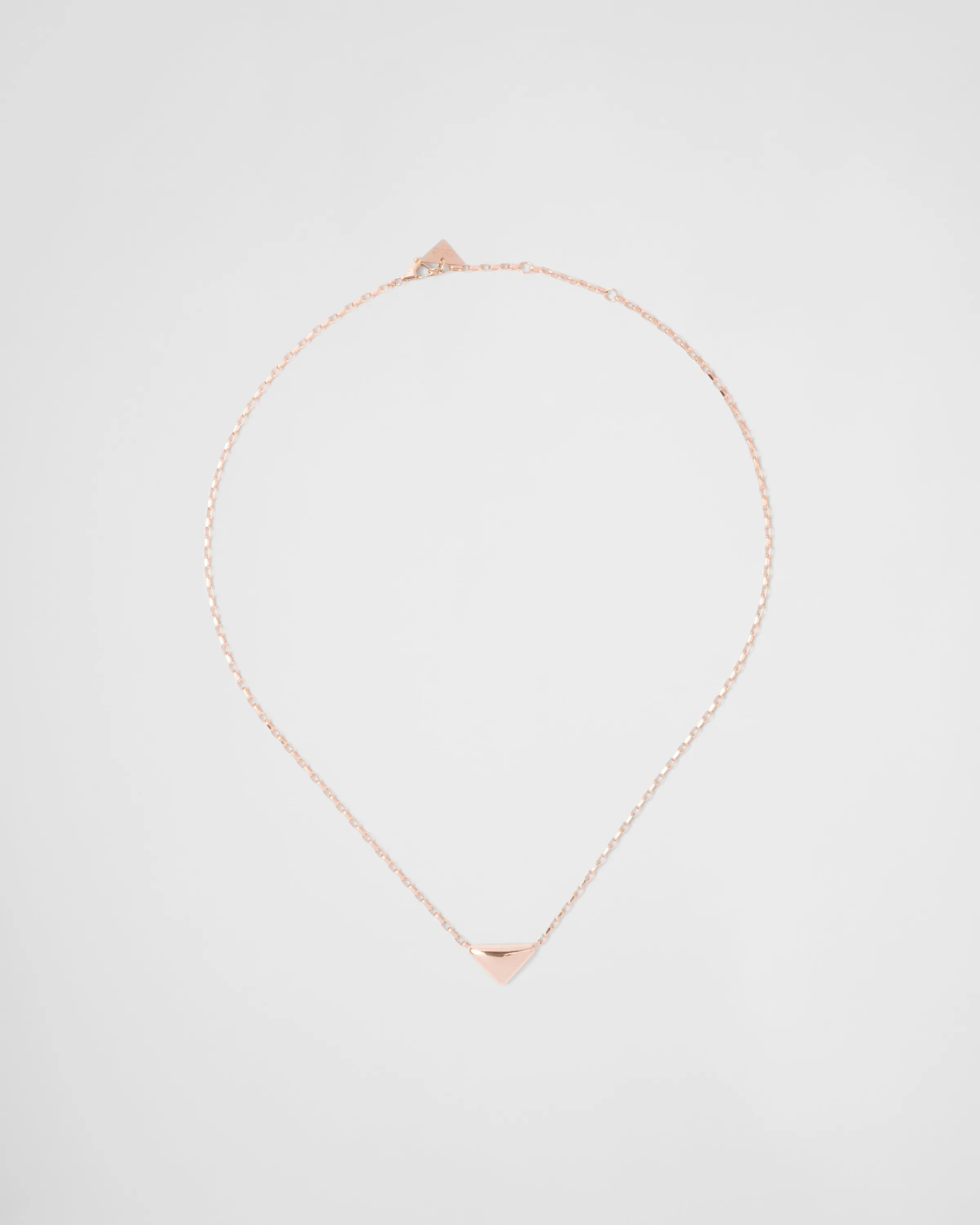 Prada Collana Eternal Gold in oro rosa con mini triangolo pendente