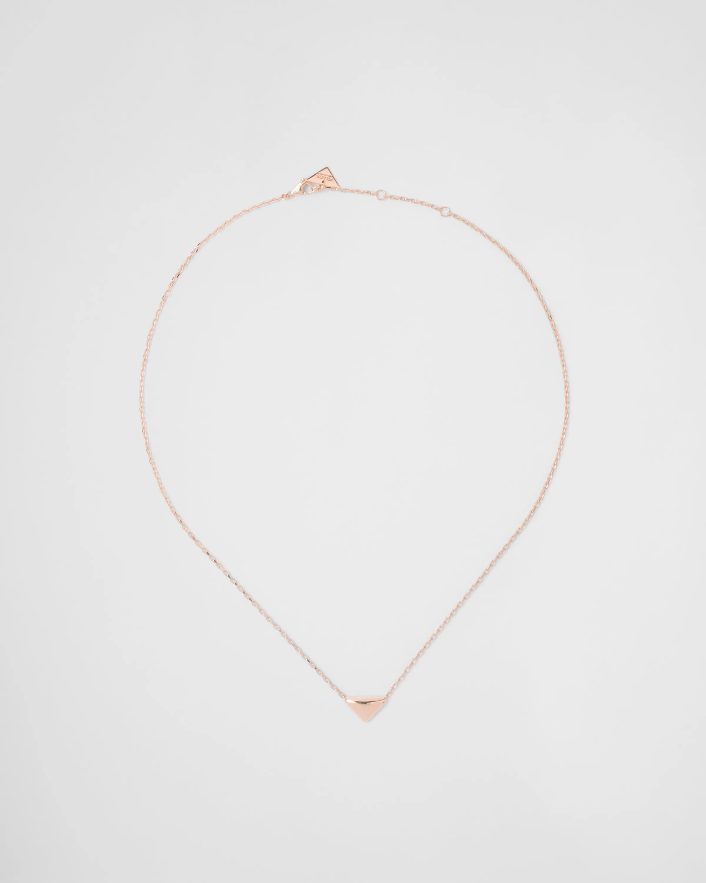 Prada Collana Eternal Gold in oro rosa con triangolo pendente nano