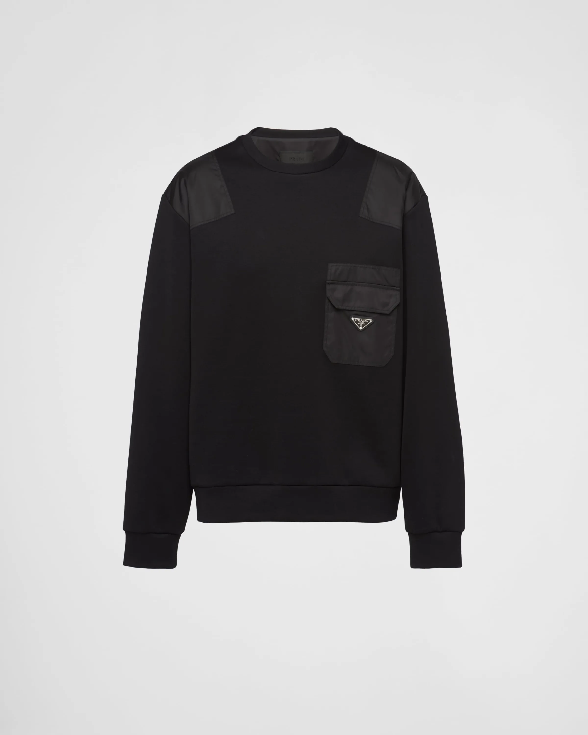 Uomo Prada Felpa in cotone con dettagli in Re-Nylon