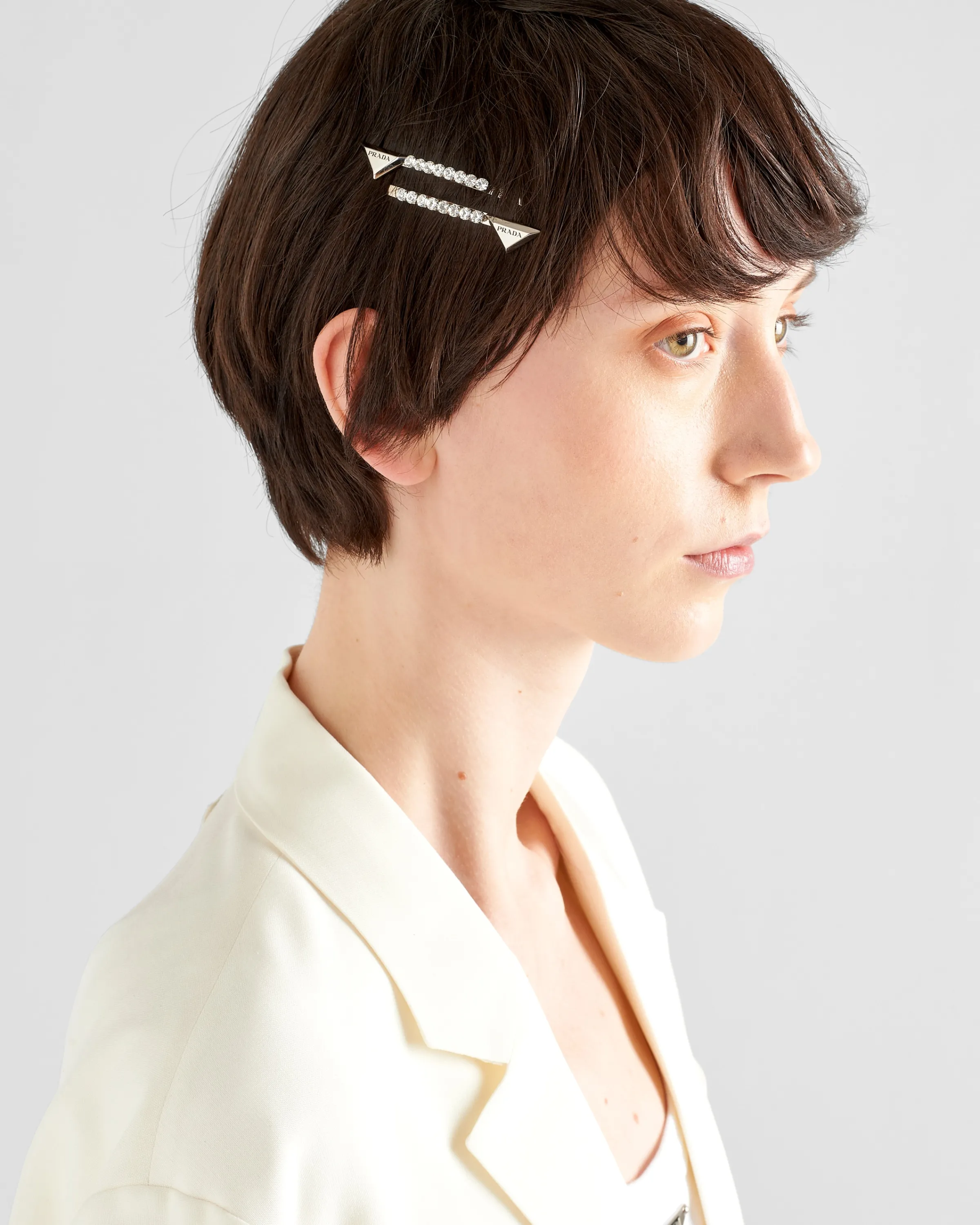 Donna Prada Fermaglio per capelli in ottone con decorazioni