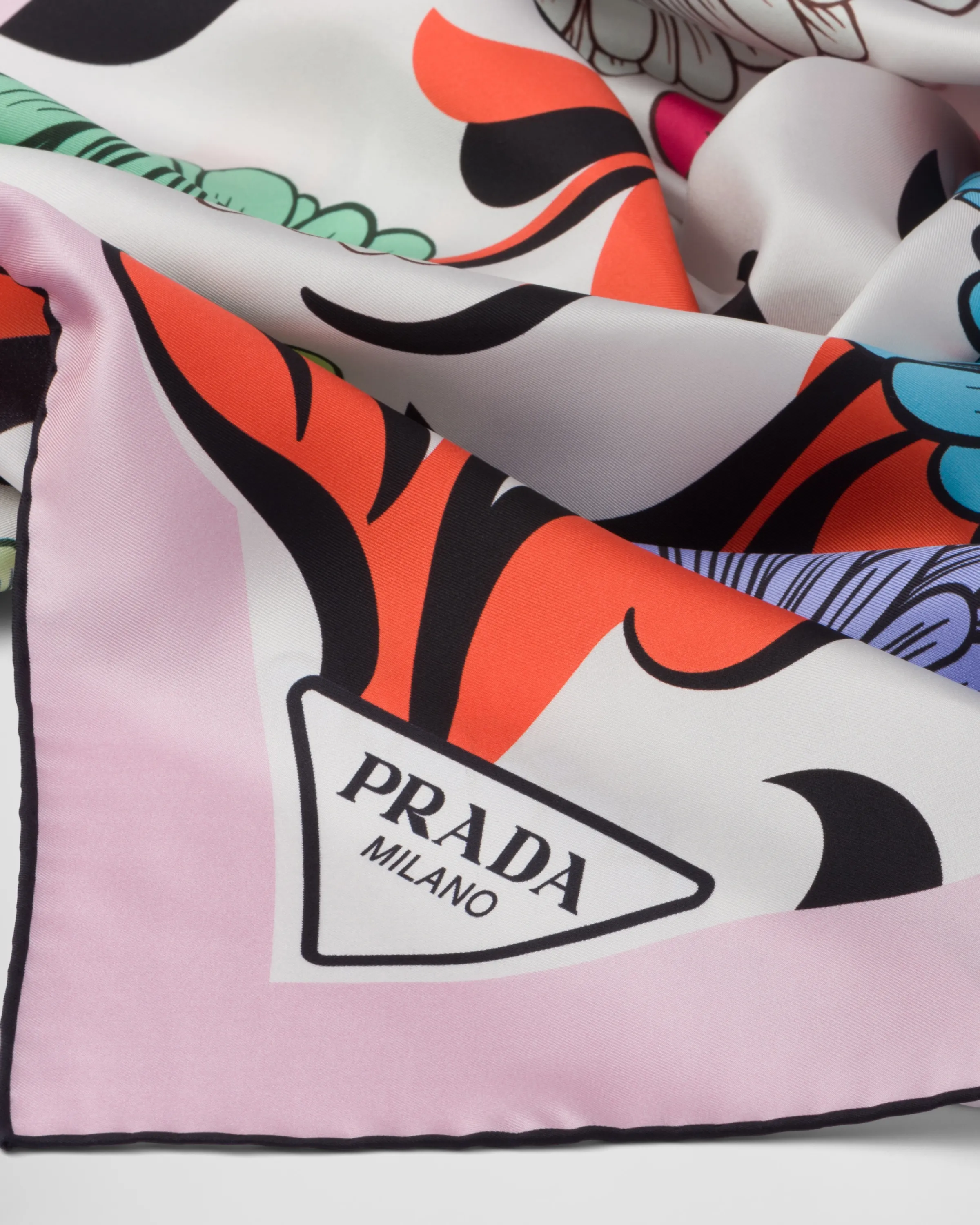 Donna Prada Foulard stampato in twill di seta