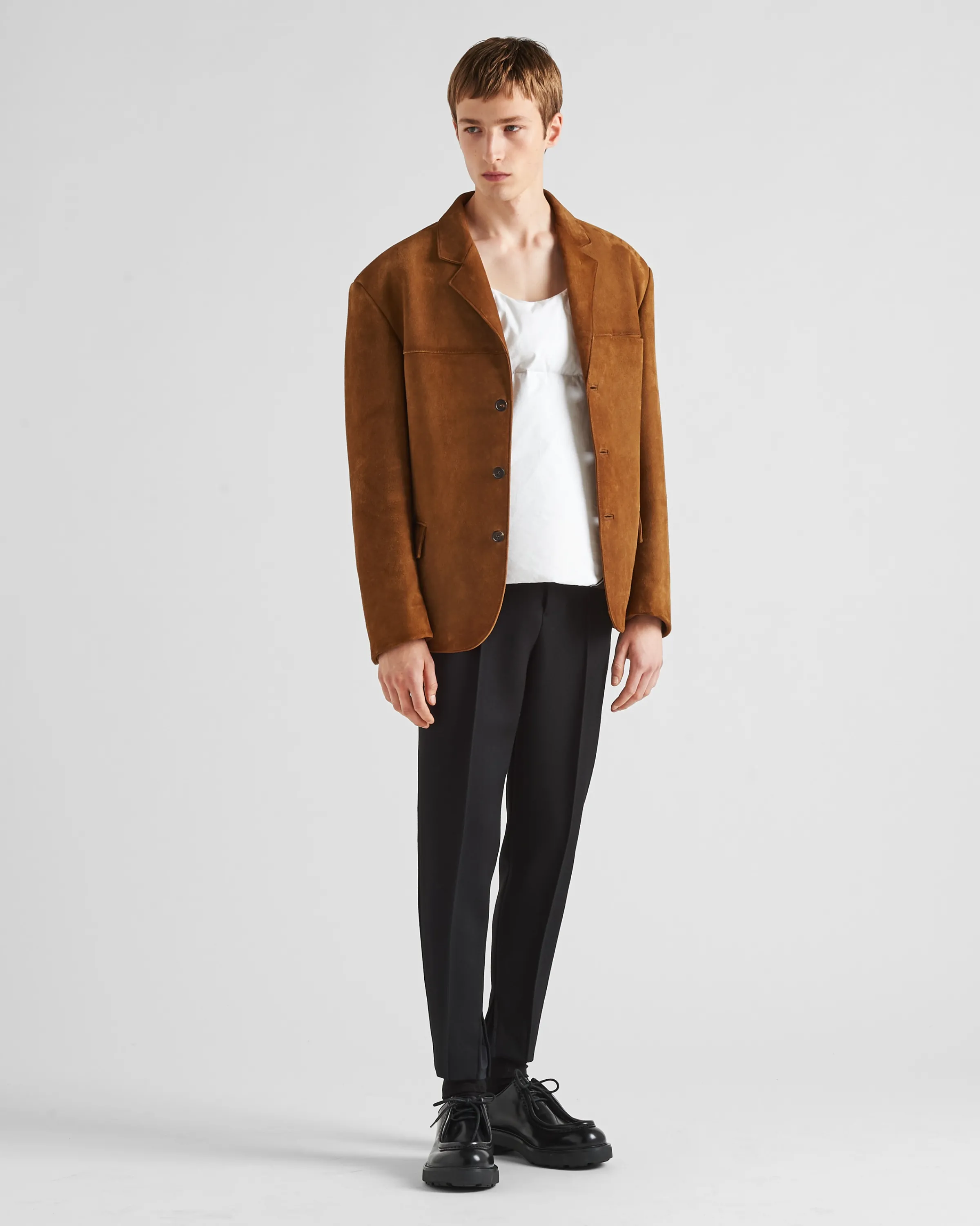 Uomo Prada Giacca in pelle scamosciata