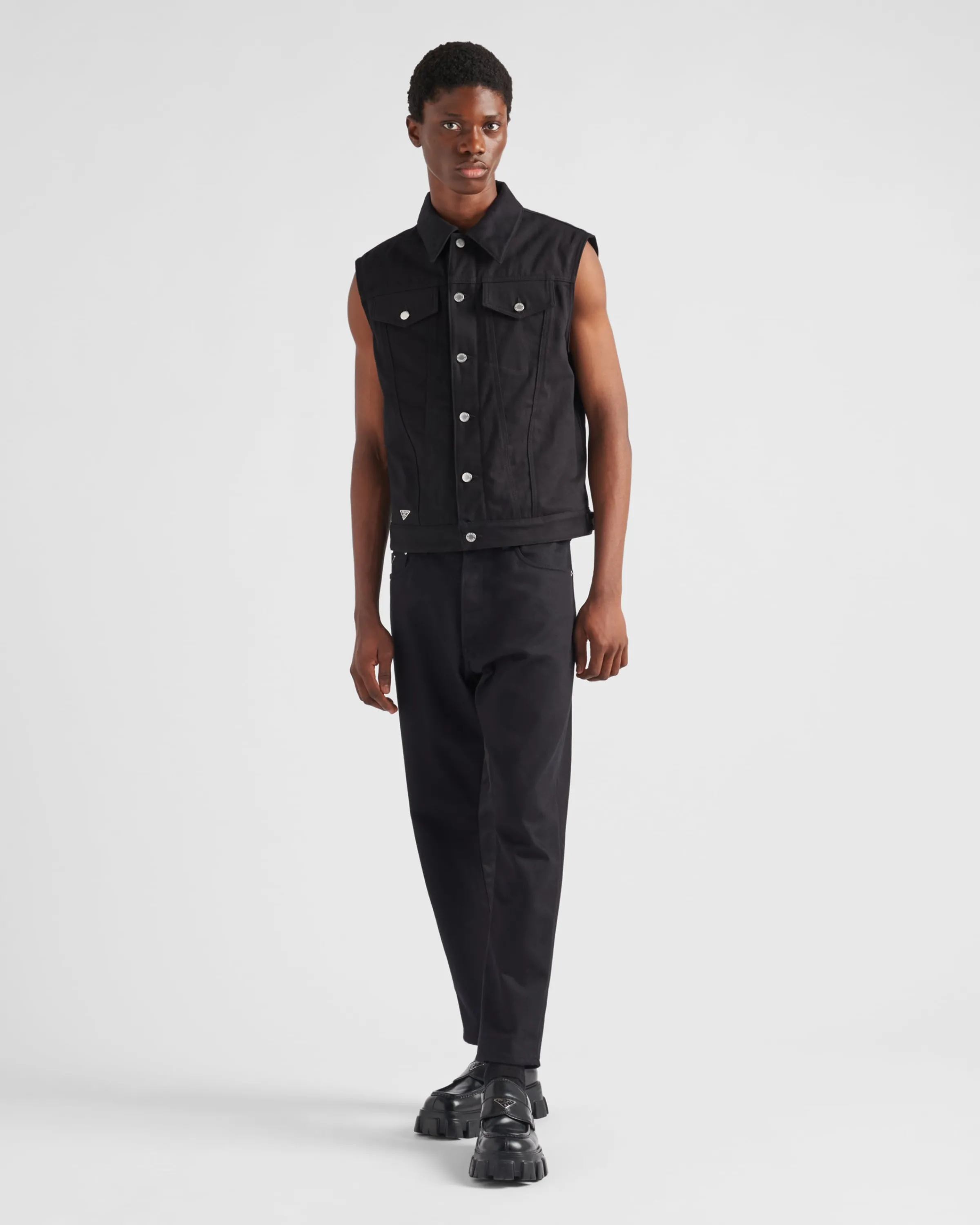 Uomo Prada Gilet in bull denim