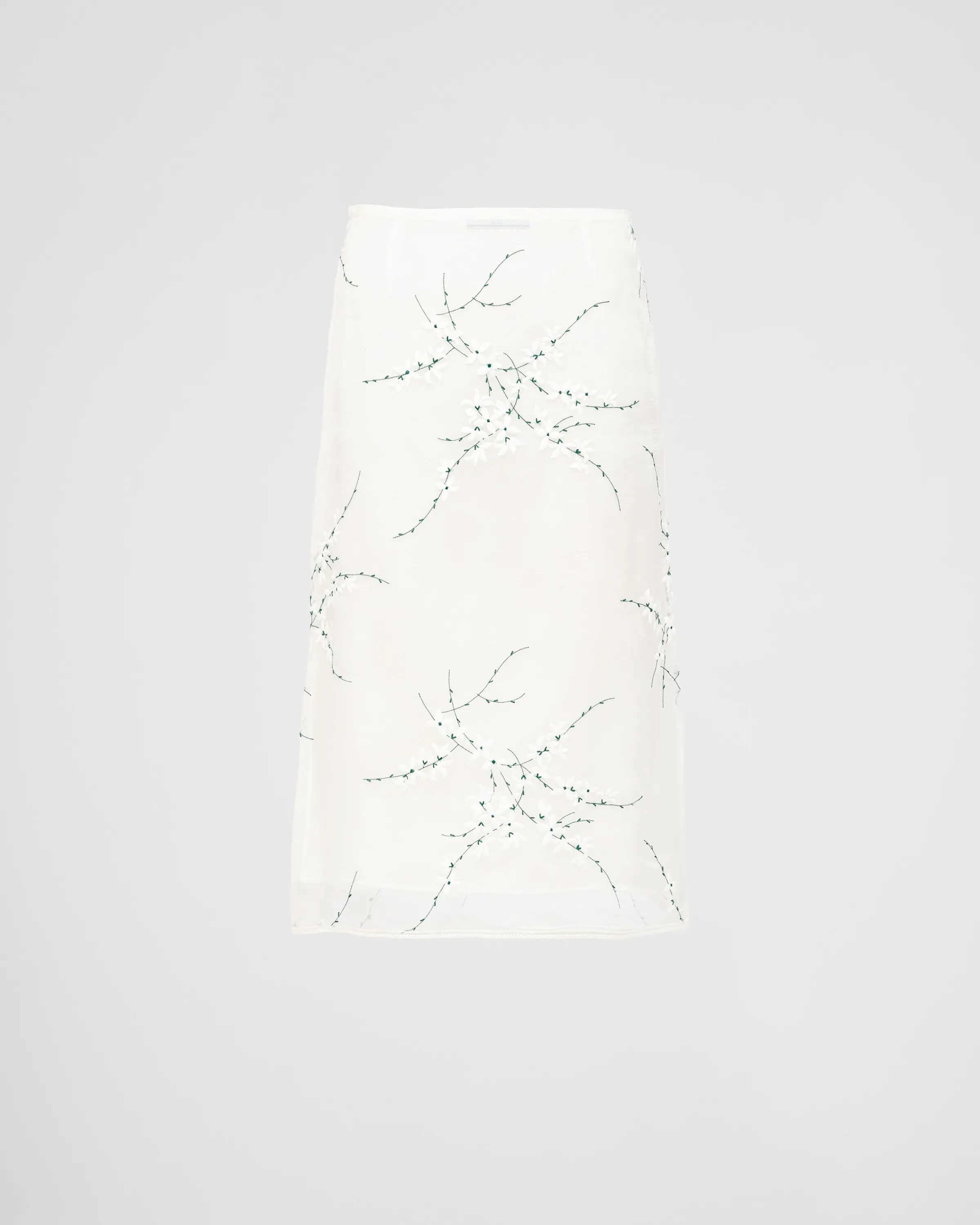 Donna Prada Gonna midi in organza ricamata