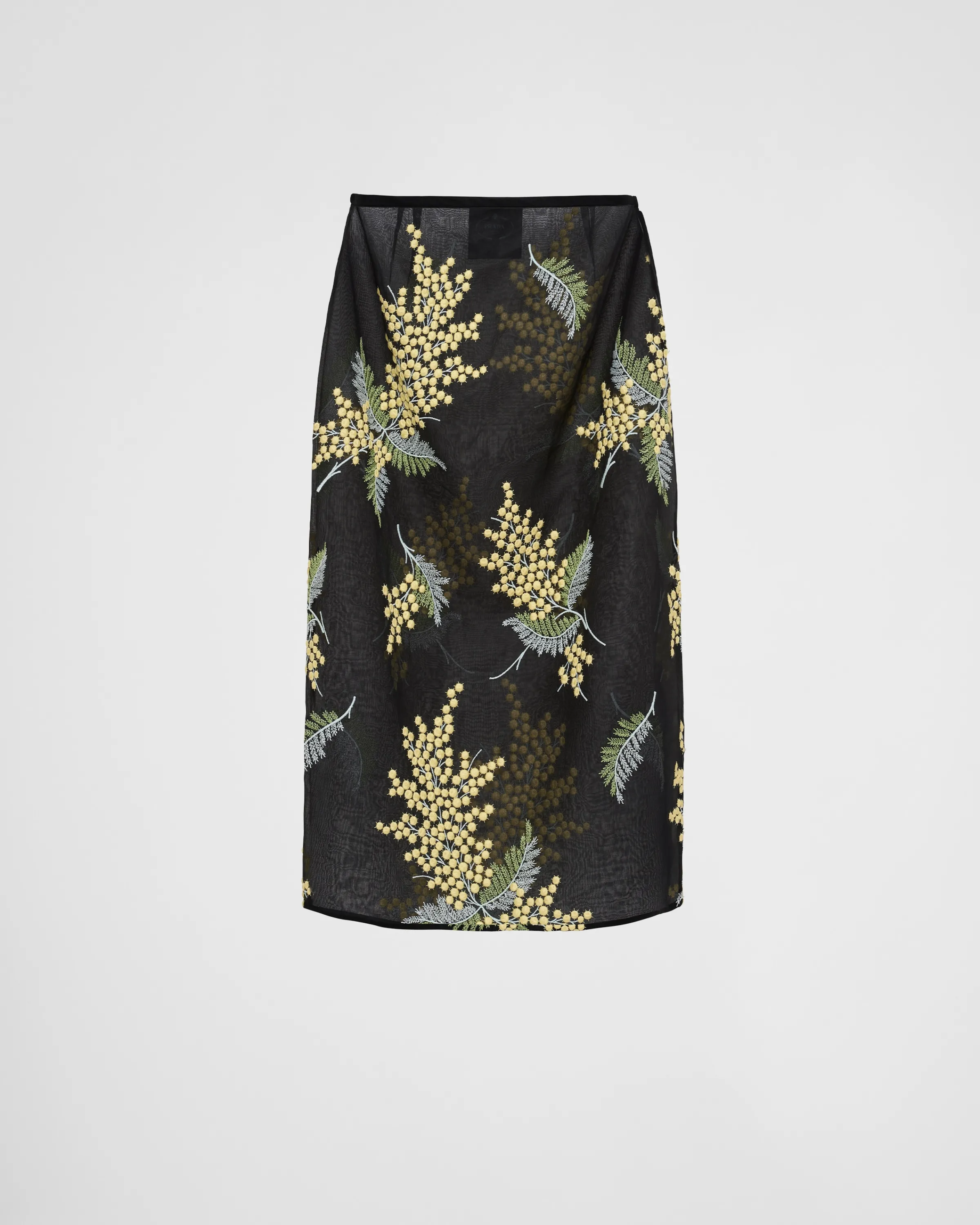 Donna Prada Gonna midi in organza ricamata