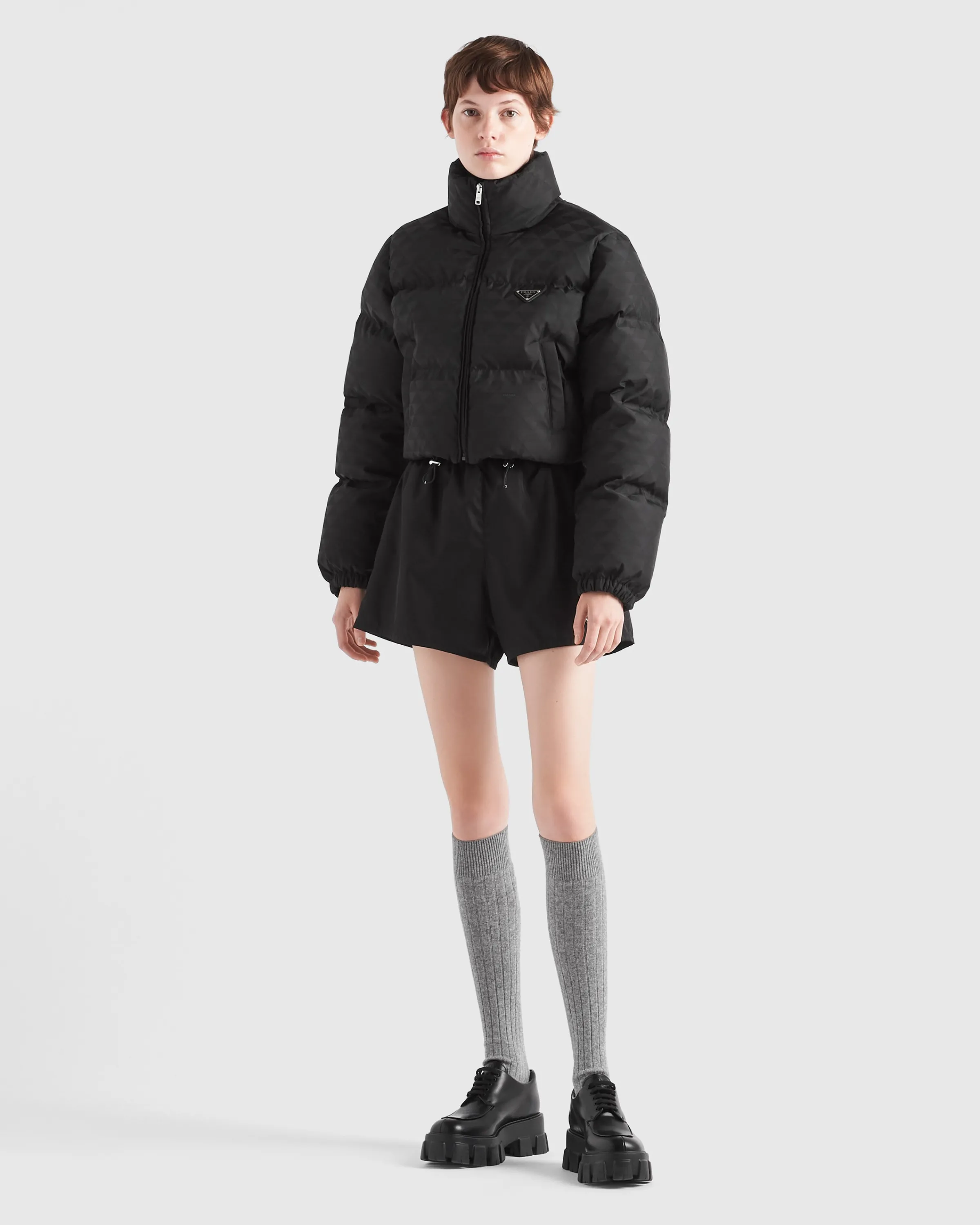 Donna Prada Piumino in nylon stampato