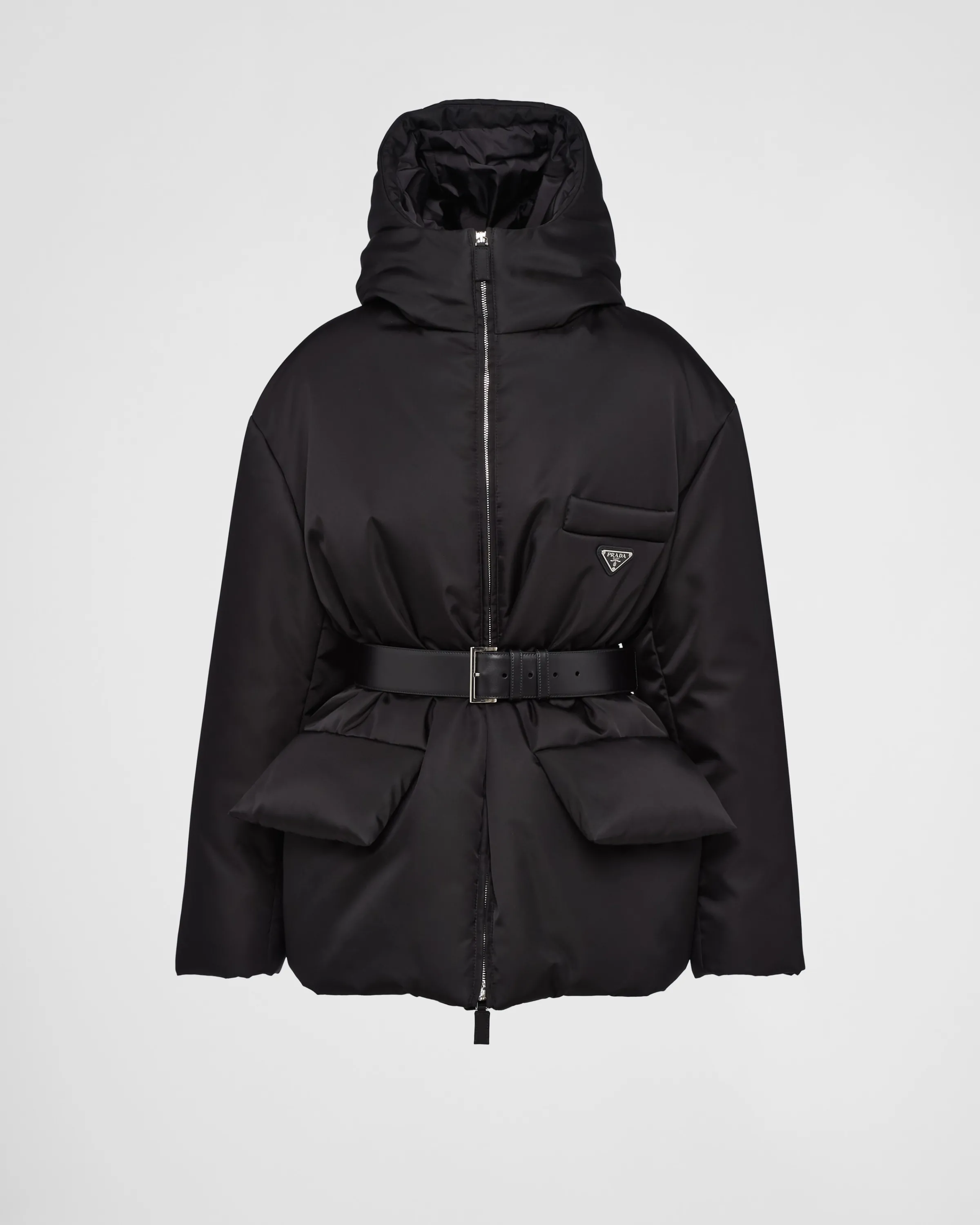 Donna Prada Piumino in Re-Nylon con cappuccio