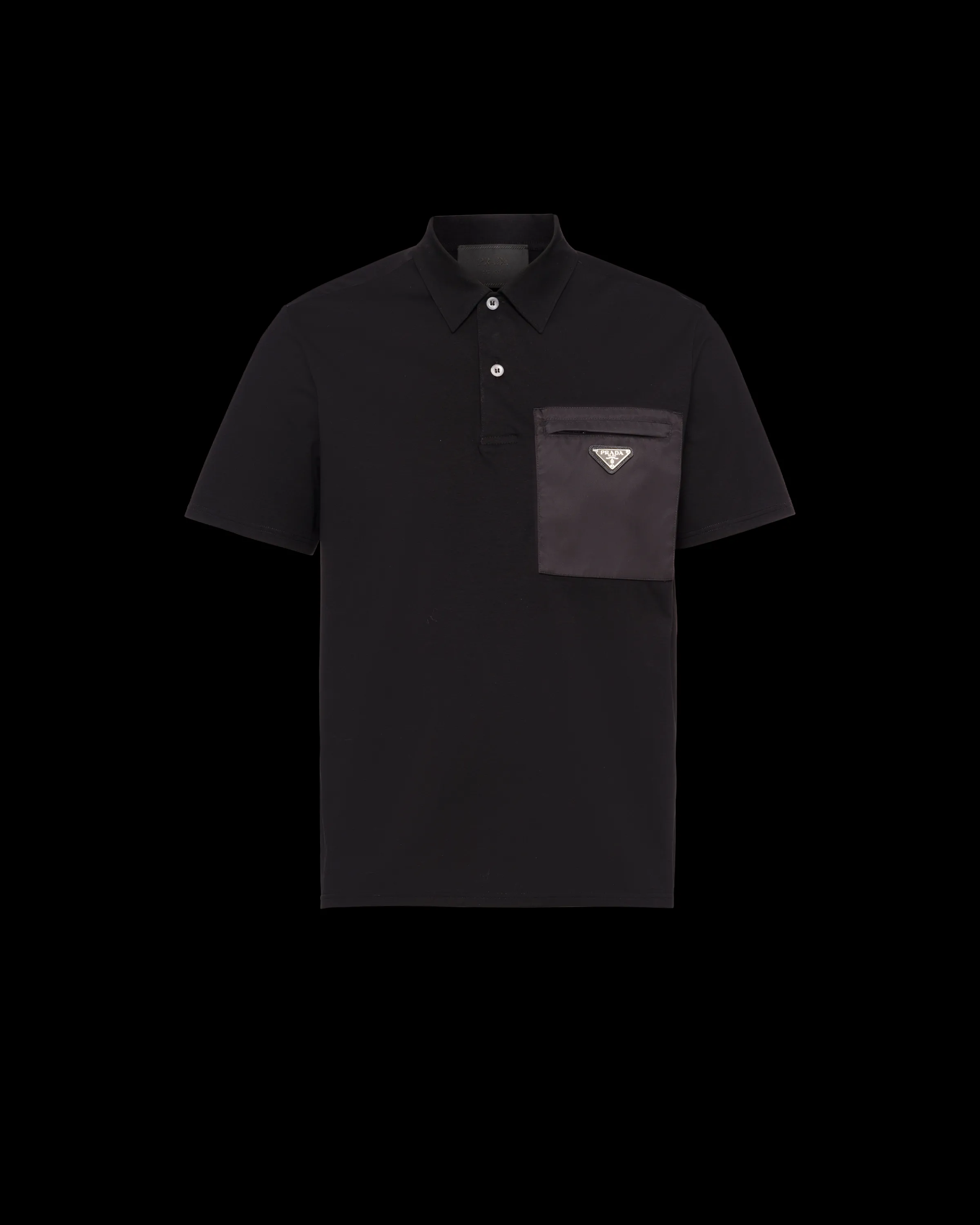 Uomo Prada Polo in cotone stretch con dettagli Re-Nylon