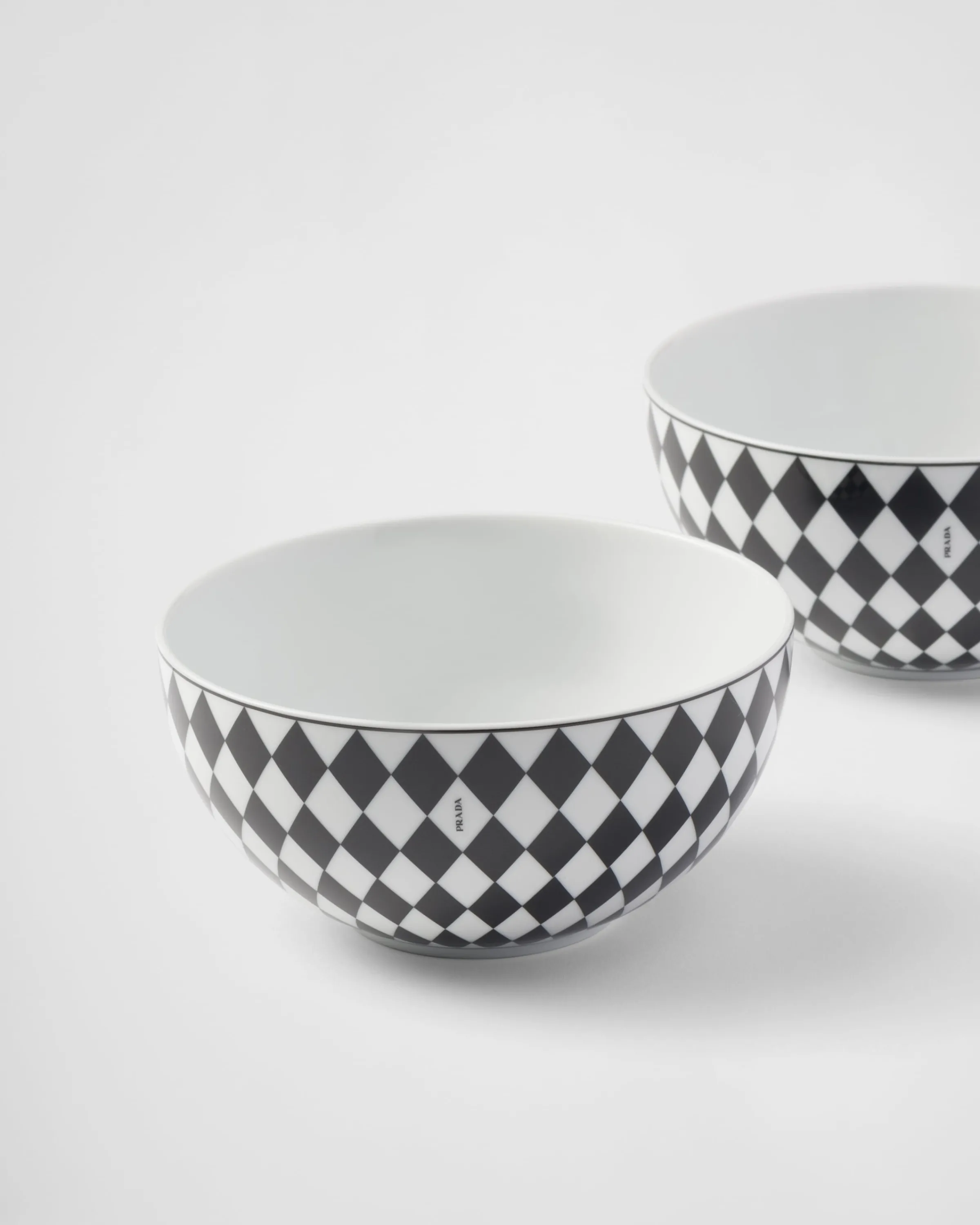 Prada Set di due ciotole da zuppa in porcellana - Checkerboard