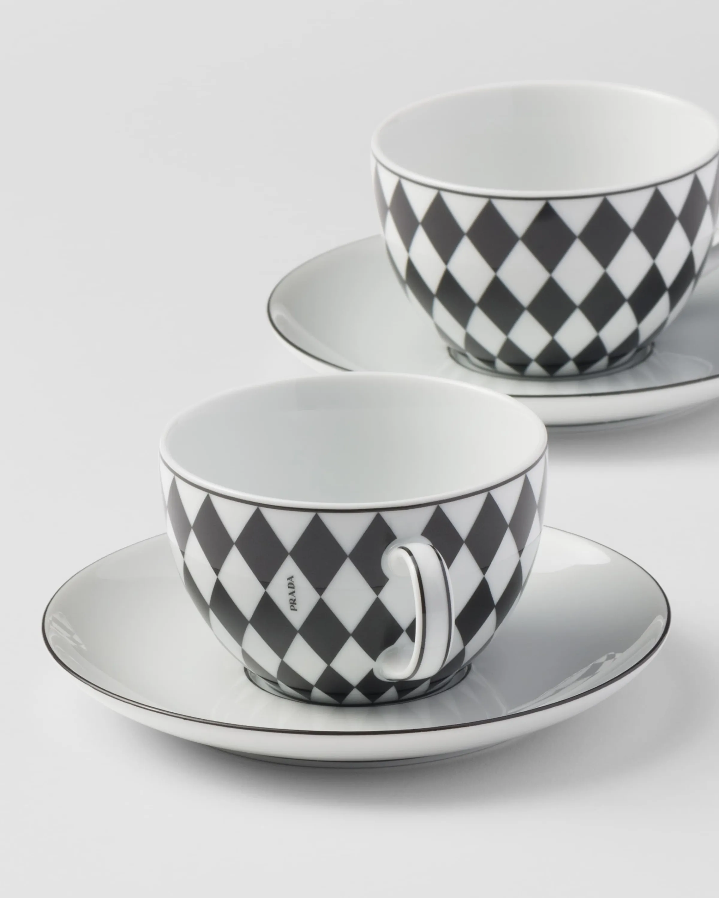 Prada Set di due tazze da tè in porcellana - Checkerboard