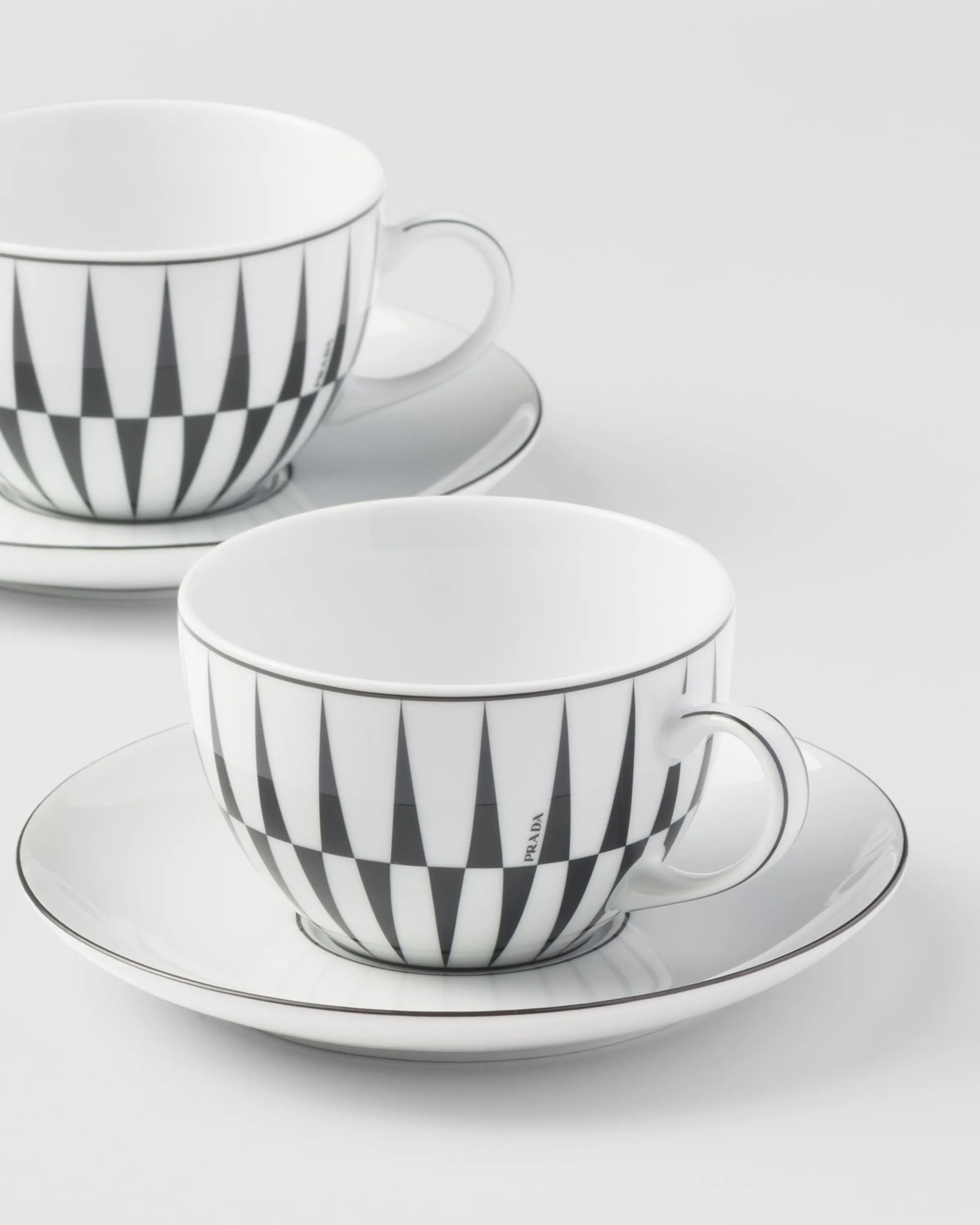 Prada Set di due tazze da tè in porcellana - Stripes