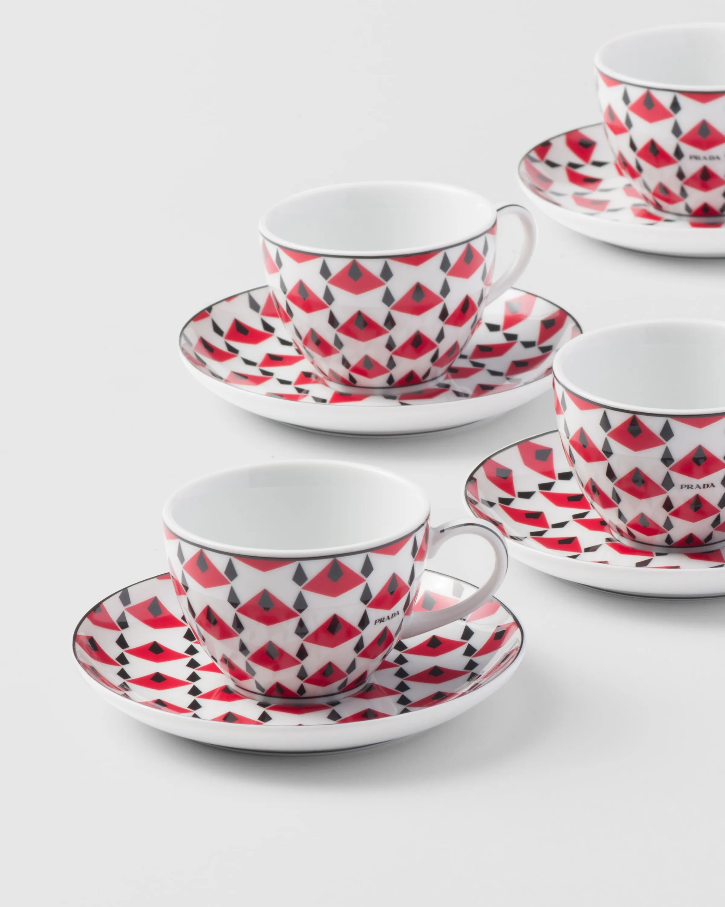 Prada Set di quattro tazzine da caffè in porcellana - Vienna Red